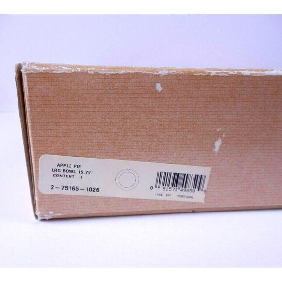 Franciscan APPLE PIE Large Serving Bowl 16" Earthenware MADE IN USA MINT w Box - Picture 8 of 11